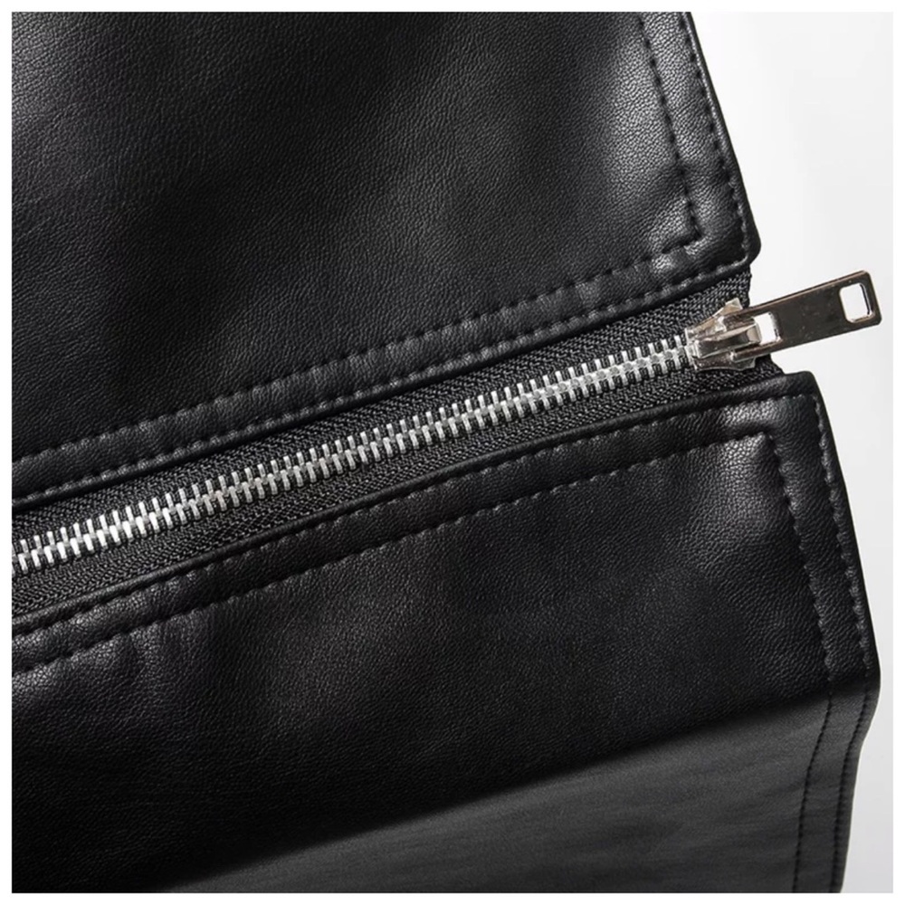 The ASHLAY Asymmetrical Vegan Leather Skirt - Picture 6 of 7